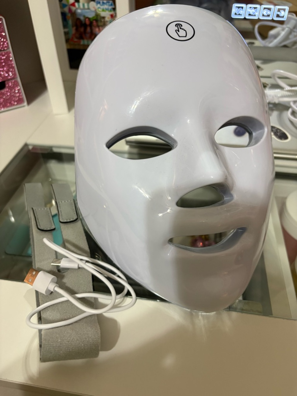 LED Facial Mask Therapy Device - White
